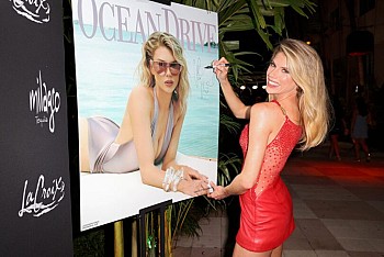 Charlotte McKinney Rocks Red Mini Dress and Shows Off Killer Legs at Ocean Drive Party