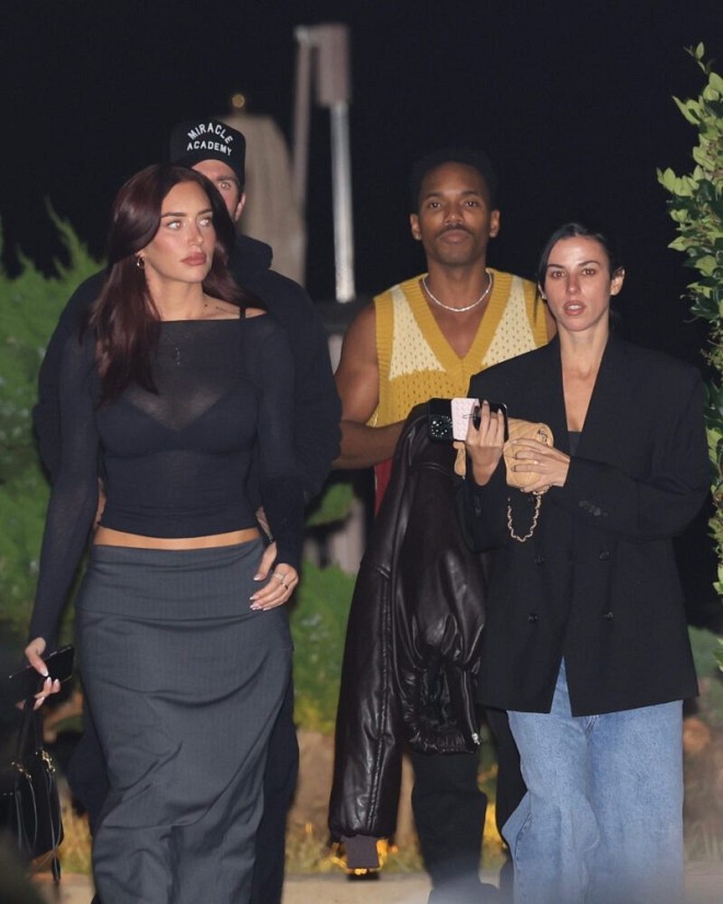 Anastassia Karanikolaou Flaunts Sleek Black See-Through Look During Nobu Dinner