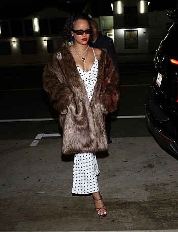 Rihanna’s Sexy Night Out: Jaw-Dropping Cleavage & Luxe Fur Coat Steal the Spotlight!