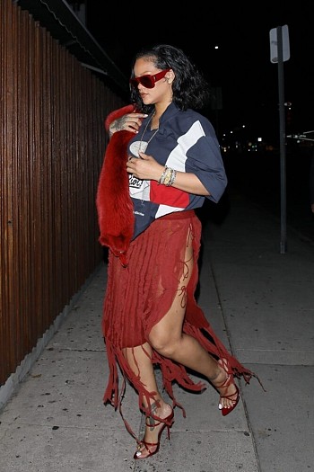 Rihanna’s Sheer Skirt at The Nice Guy: Big Booty and Thong on Display!